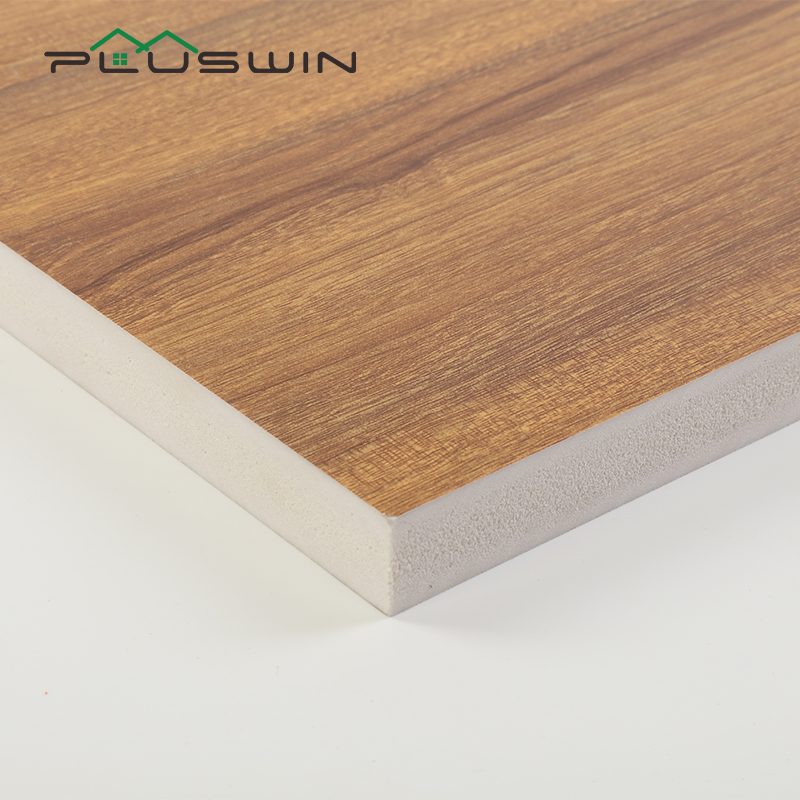 4'x8' 5-30mm PVC Foam Board with Wooden Color PVC Film Laminated For Furniture 